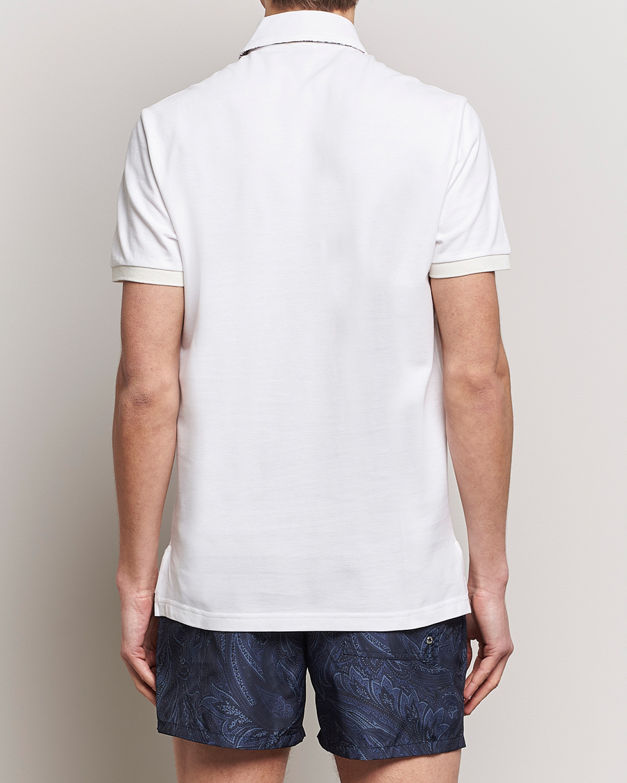 Hombres | Polos | Etro | Contrast Paisley Polo White