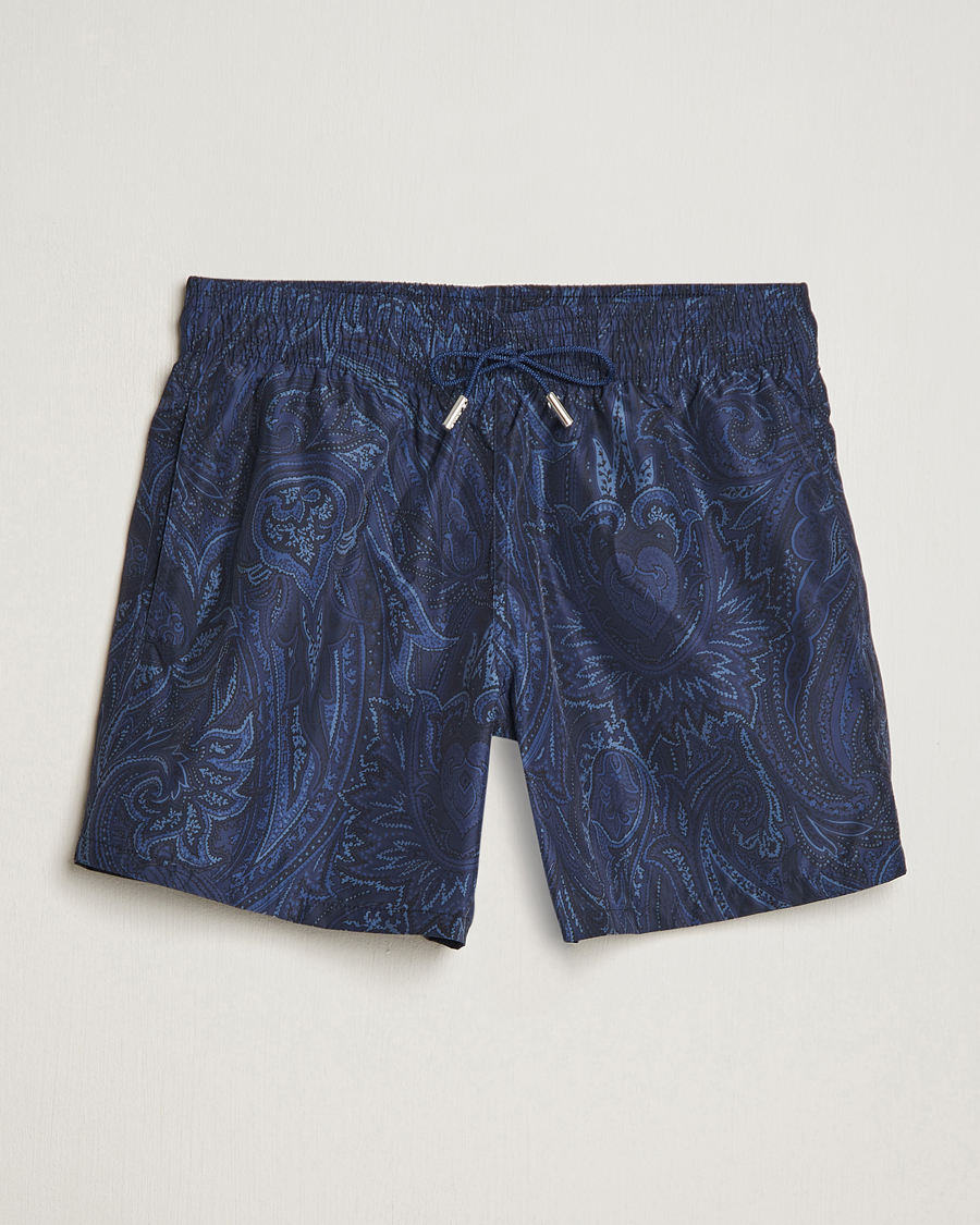 Hombres | Bañadores | Etro | Tonal Paisley Swim Shorts Blue