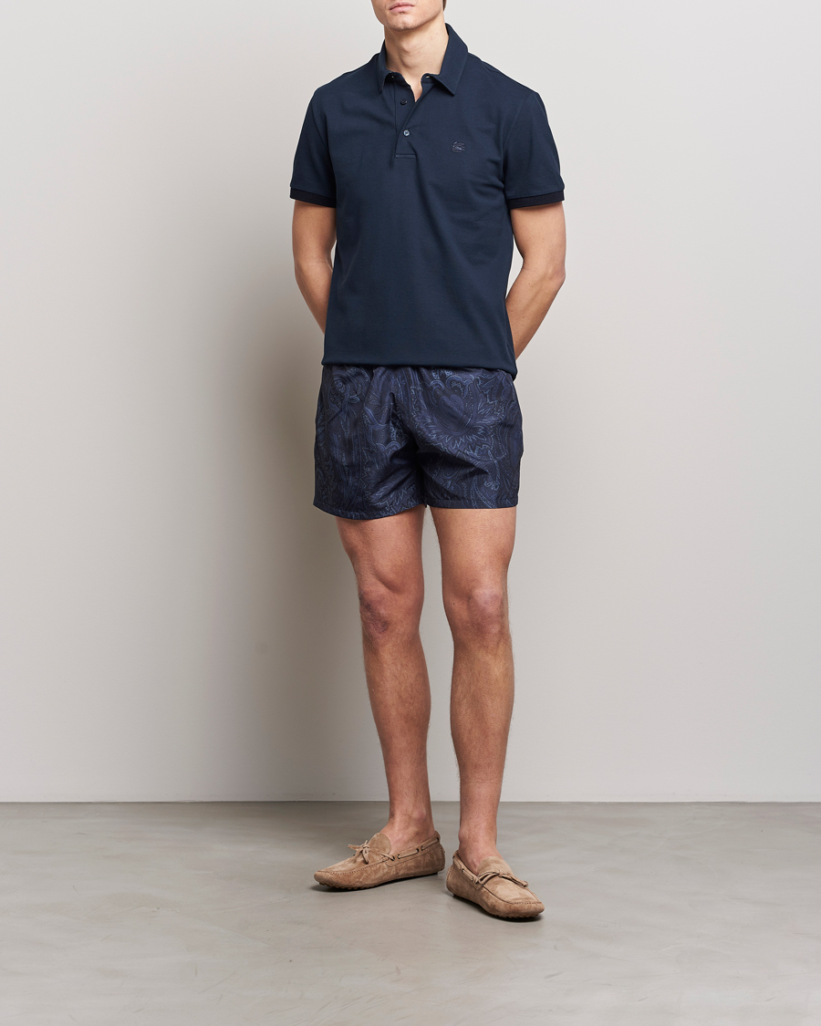 Hombres | Bañadores | Etro | Tonal Paisley Swim Shorts Blue