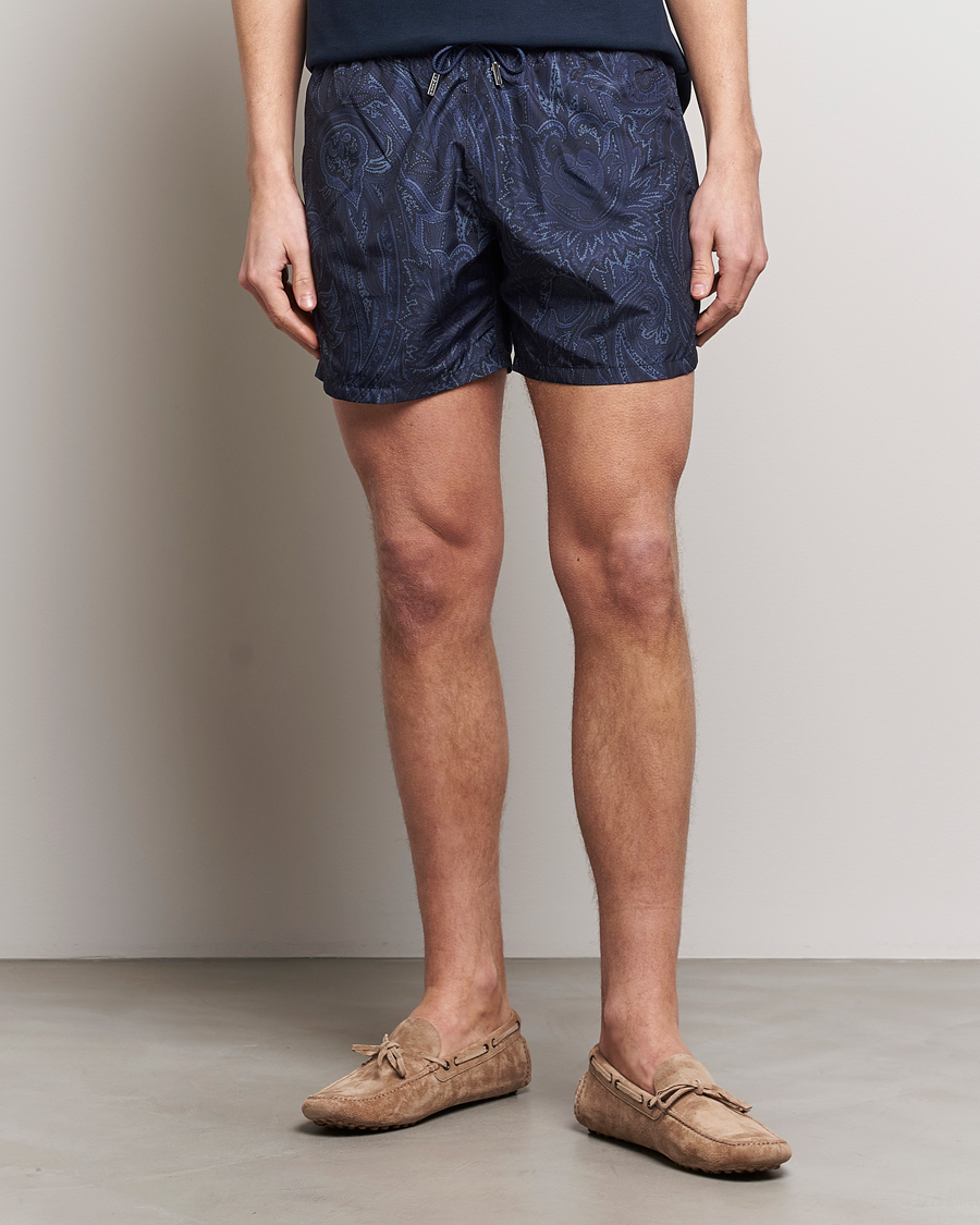 Hombres | Bañadores | Etro | Tonal Paisley Swim Shorts Blue