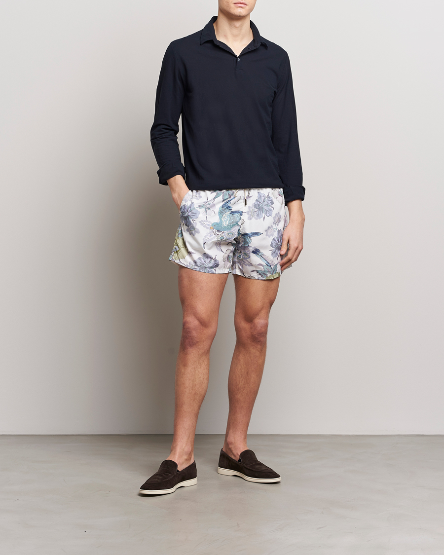 Hombres | Bañadores | Etro | Floral Printed Swim Shorts Light Grey