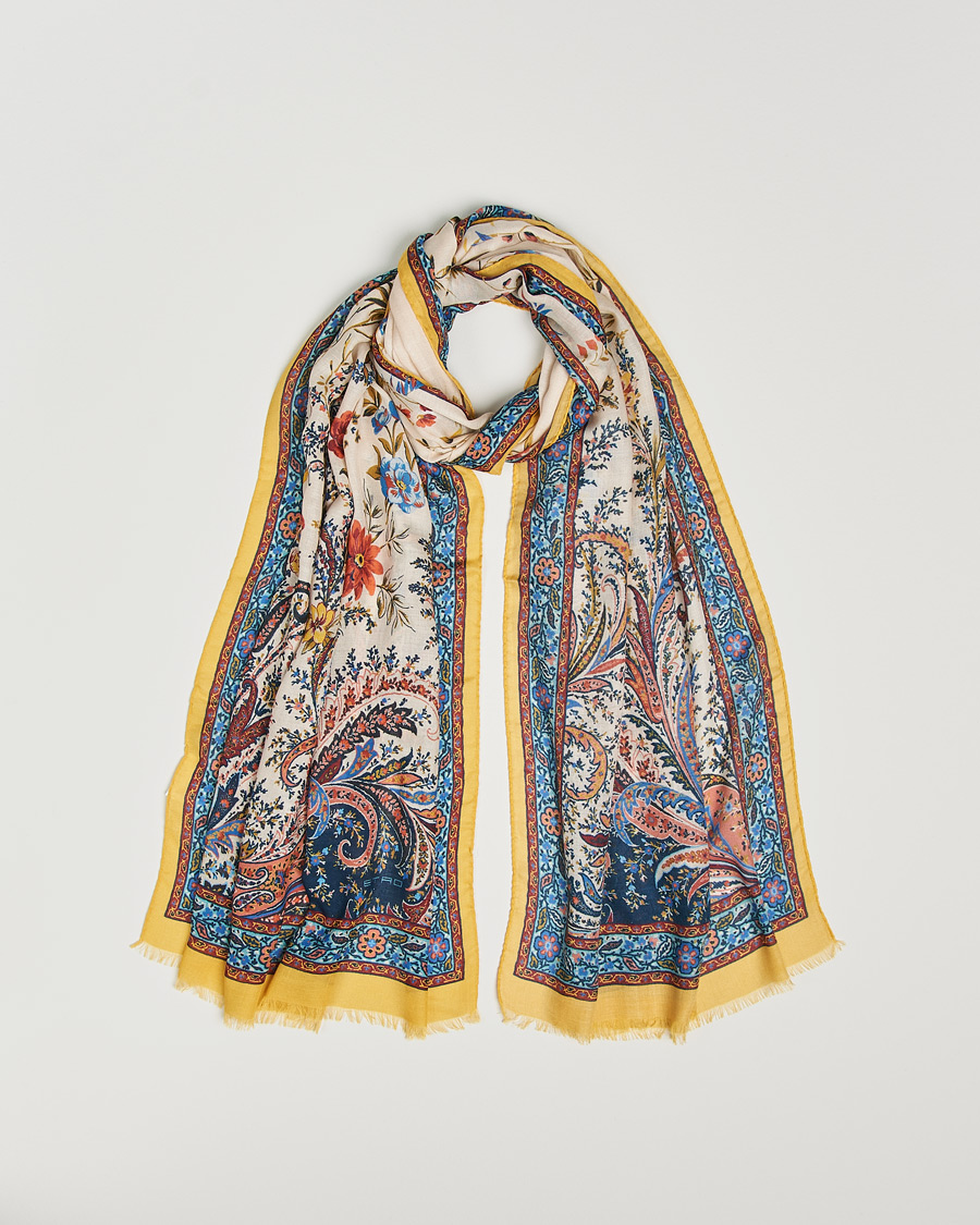 Hombres | Etro Modal/Cashmere Printed Scarf Yellow | Etro | Modal/Cashmere Printed Scarf Yellow