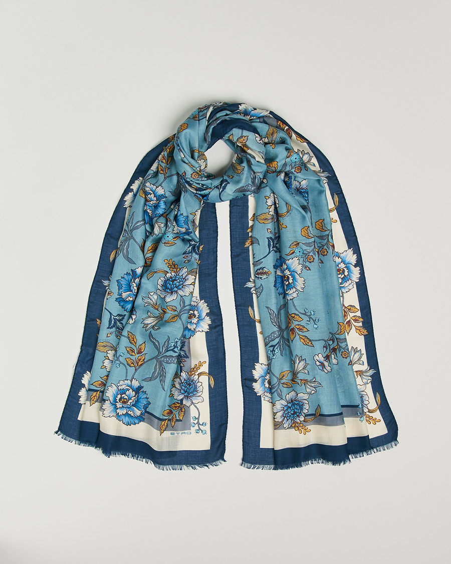 Hombres | Etro Modal/Cashmere Printed Scarf Light Blue | Etro | Modal/Cashmere Printed Scarf Light Blue