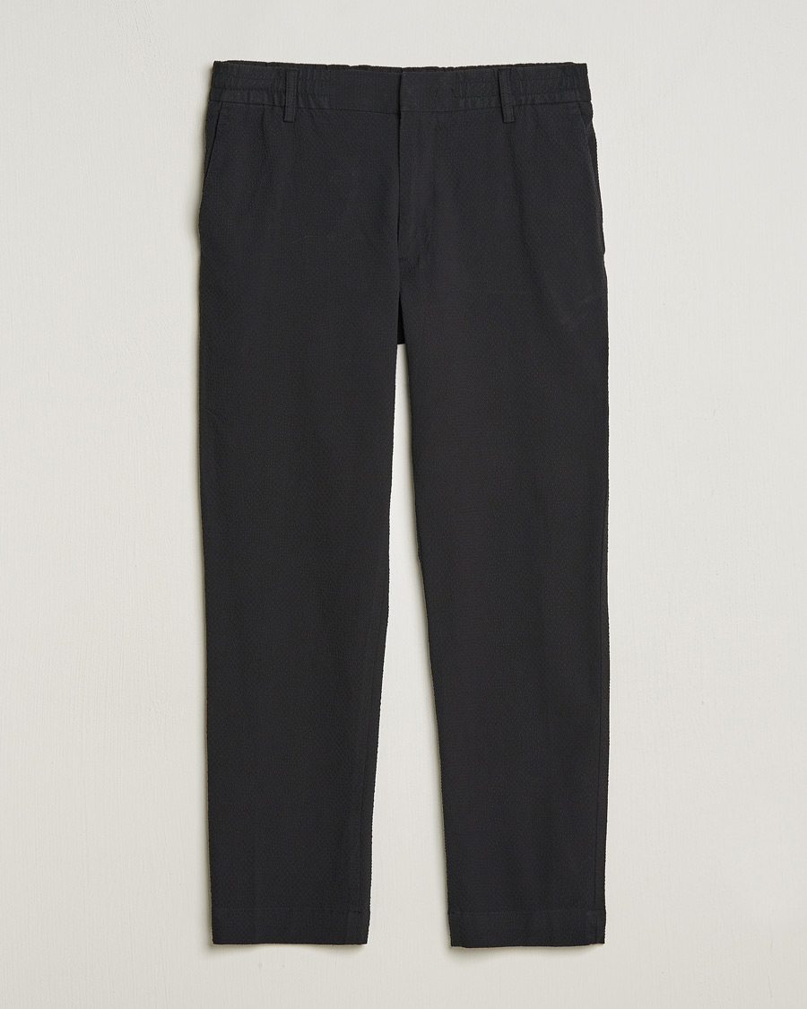Hombres | Pantalones | NN07 | Billie Seersucker Drawstring Trousers Black
