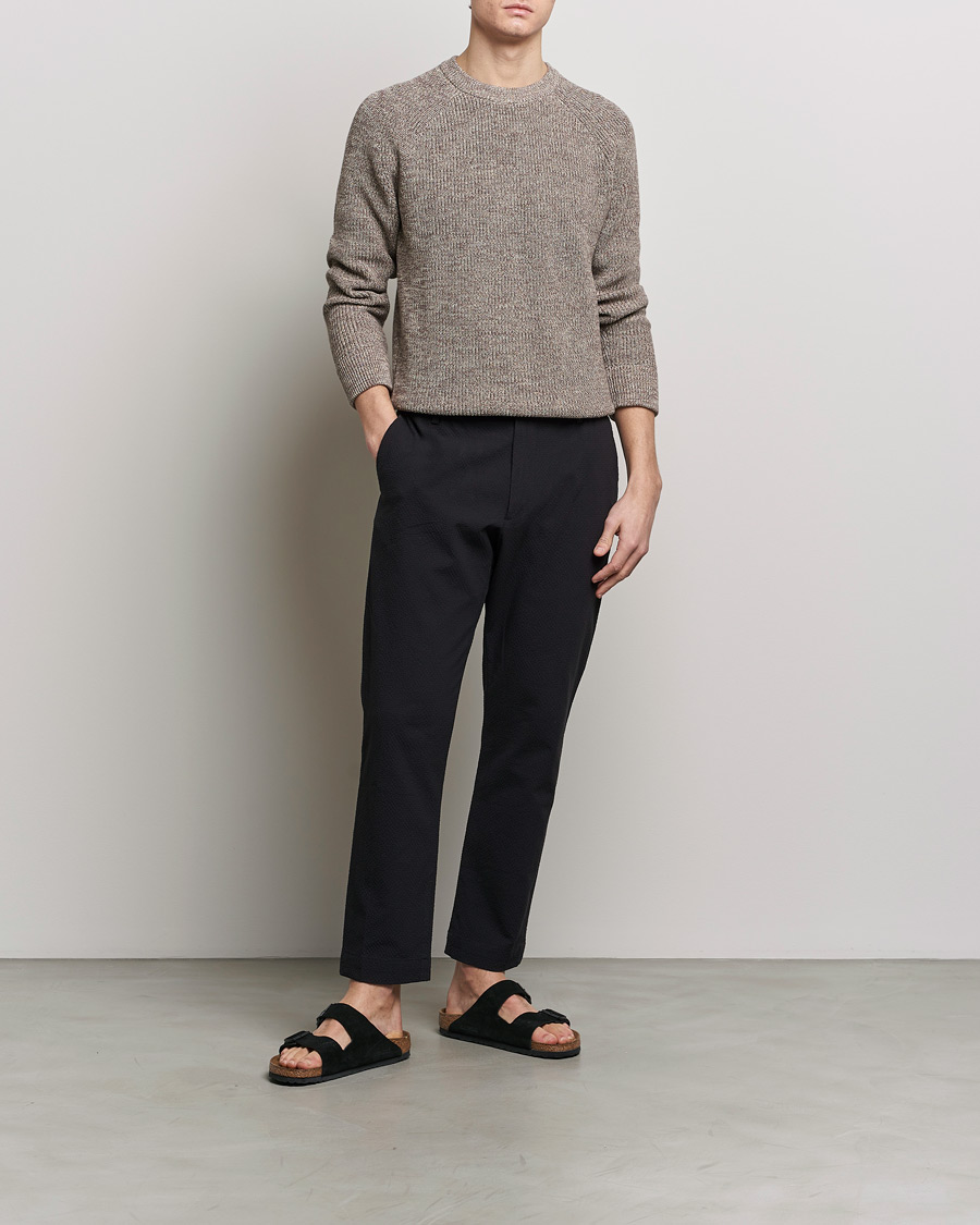 Hombres | Pantalones | NN07 | Billie Seersucker Drawstring Trousers Black