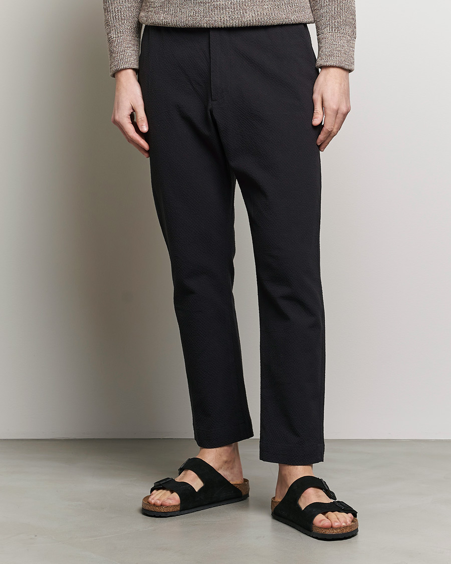 Hombres | Pantalones | NN07 | Billie Seersucker Drawstring Trousers Black