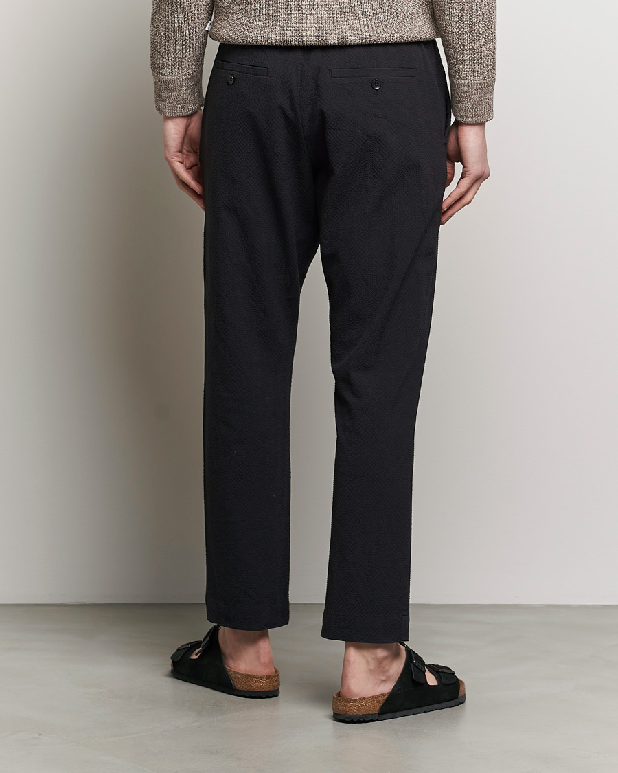 Hombres | Pantalones | NN07 | Billie Seersucker Drawstring Trousers Black