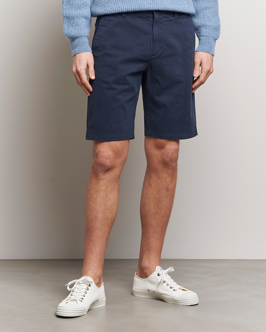 Hombres | Pantalones cortos chinos | NN07 | Crown Shorts Navy Blue