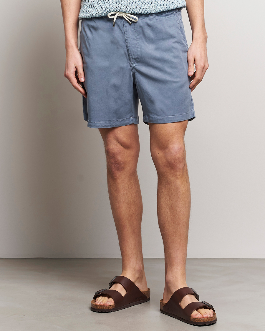 Hombres | Pantalones cortos con cordones | NN07 | Gregor Tencel Drawstring Shorts Swedish Blue