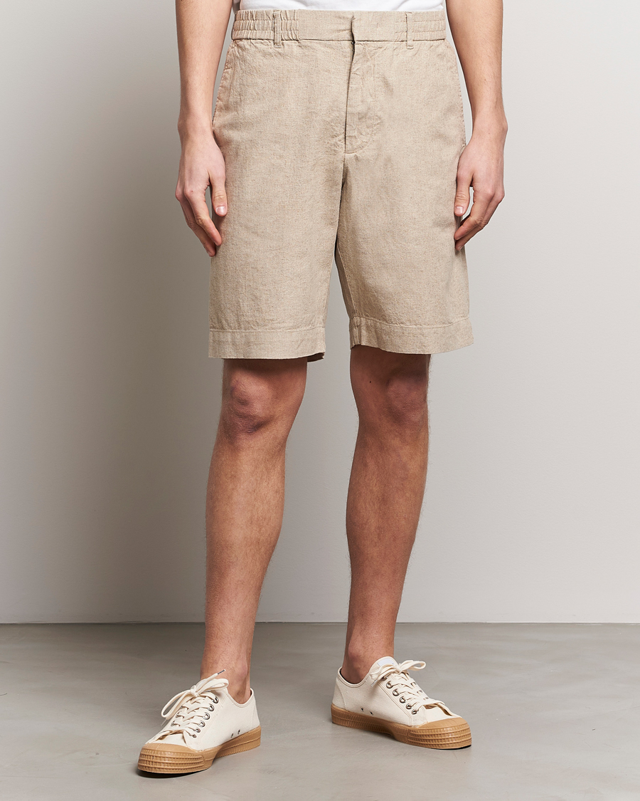 Hombres | Pantalones cortos de lino | NN07 | Billie Linen Shorts Oatmeal