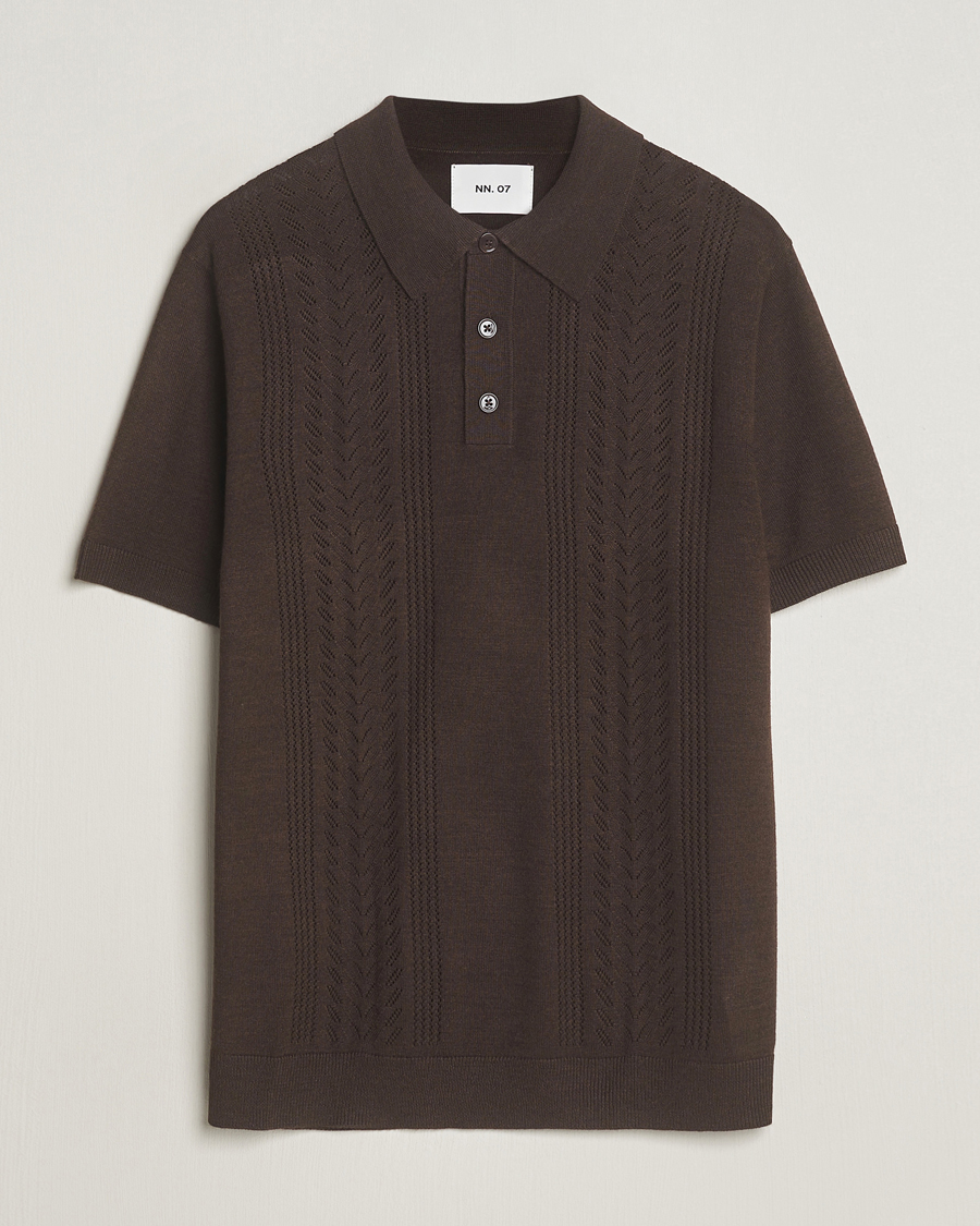 Hombres | Polos | NN07 | Thor Knitted Polo Slate Brown