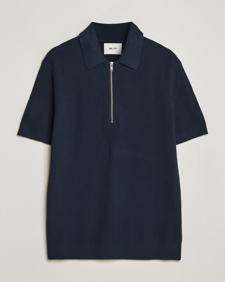 Hombres | Polos | NN07 | Hansie Zip Polo Navy Blue