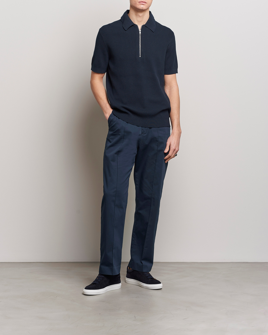 Hombres | Polos | NN07 | Hansie Zip Polo Navy Blue