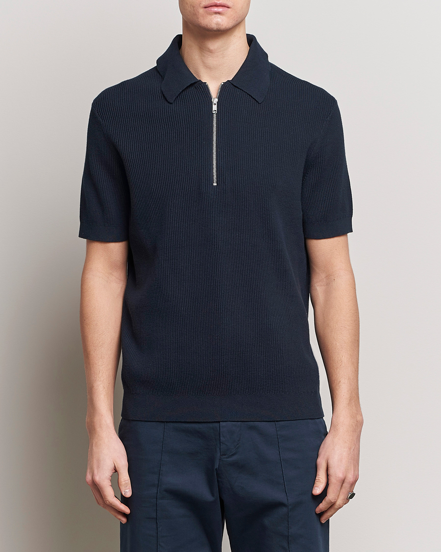 Hombres | Polos | NN07 | Hansie Zip Polo Navy Blue