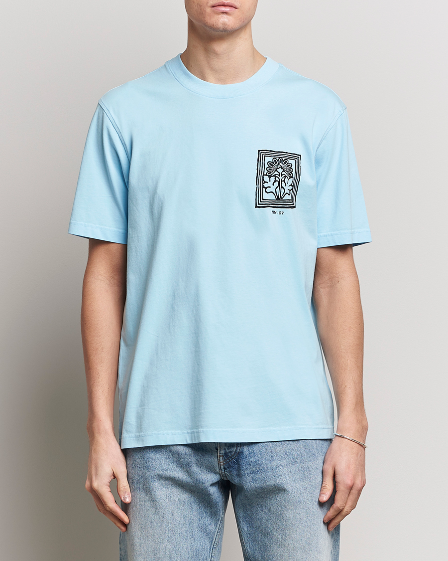 Hombres | Camisetas | NN07 | Adam Printed Crew Neck T-Shirt Polar Wind