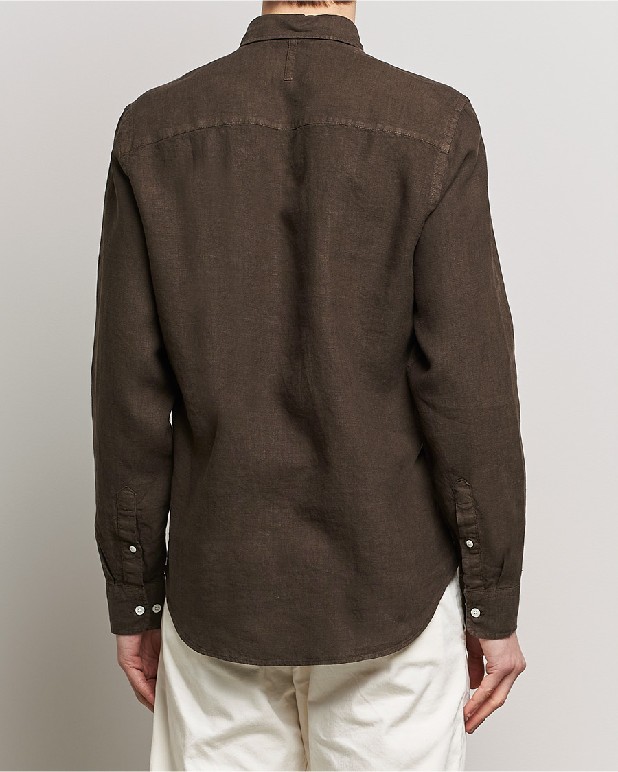 Hombres | Camisas | NN07 | Arne Linen Shirt Demitasse Brown