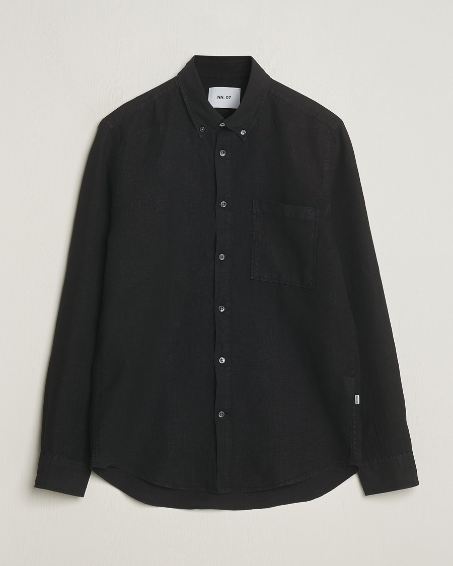 Hombres | Camisas | NN07 | Arne Linen Shirt Black