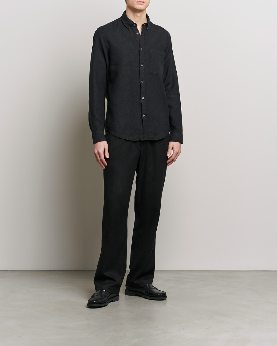 Hombres | Camisas | NN07 | Arne Linen Shirt Black