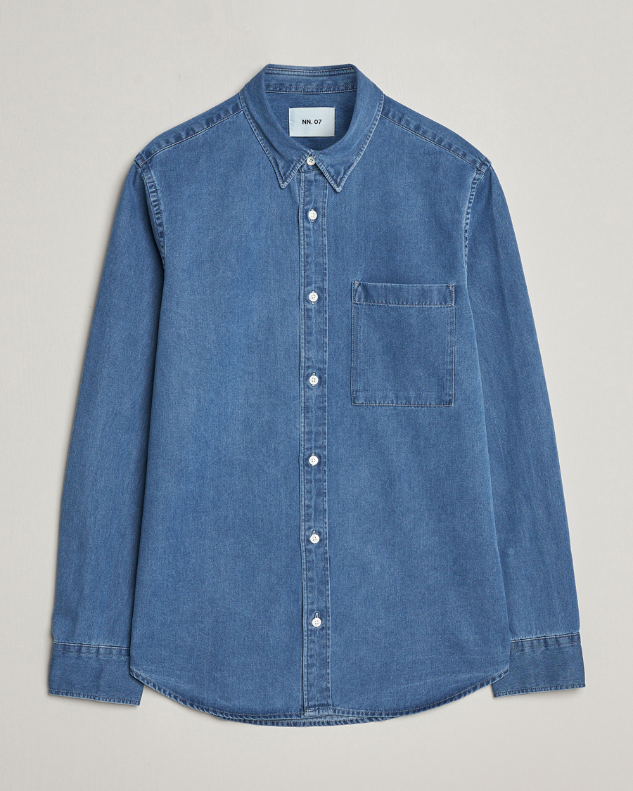 Hombres | Camisas | NN07 | Cohen Denim Shirt Light Indigo