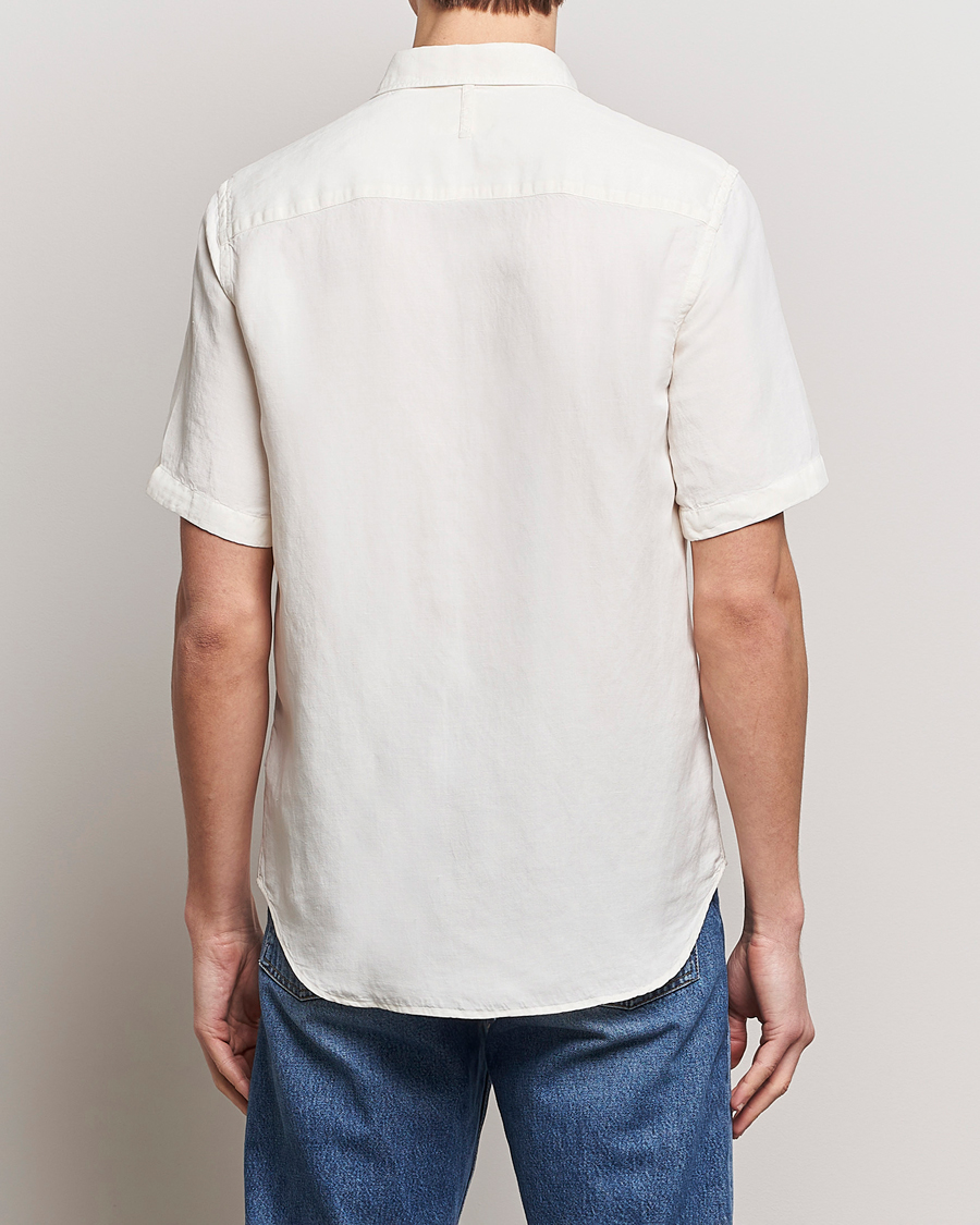 Hombres | Camisas | NN07 | Arne Tencel/Linen Short Sleeve Shirt White