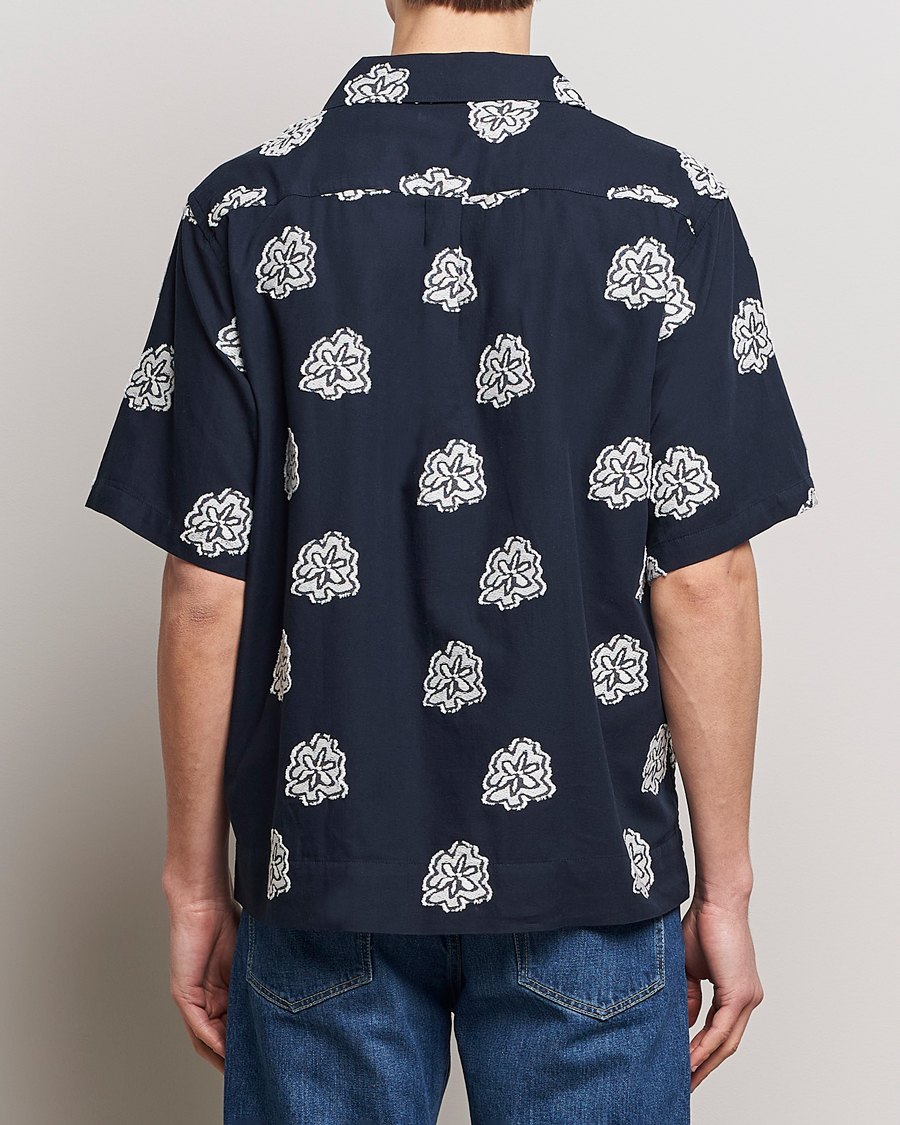 Hombres | Camisas | NN07 | Leo Printed Short Sleeve Shirt Navy Blue