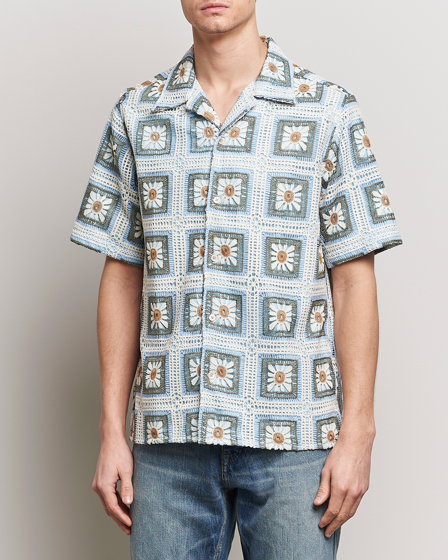 Hombres | Casual | NN07 | Julio Knitted Croche Flower Short Sleeve Shirt Multi