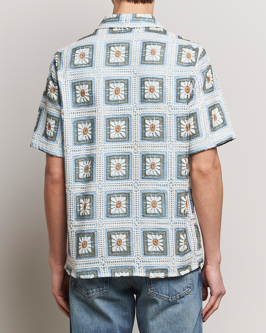 Hombres | Camisas | NN07 | Julio Knitted Croche Flower Short Sleeve Shirt Multi