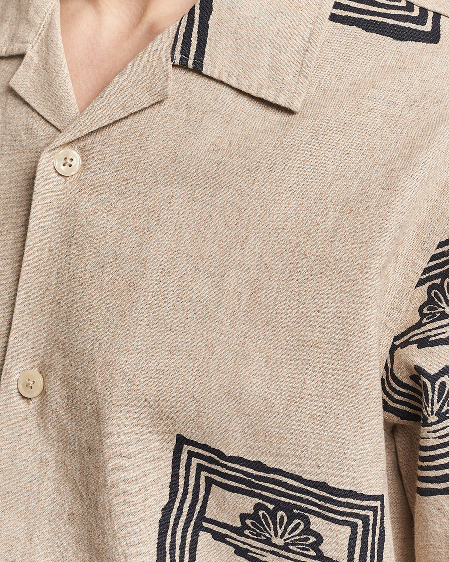 Hombres | Camisas | NN07 | Ole Printed Short Sleeve Shirt Oatmeal