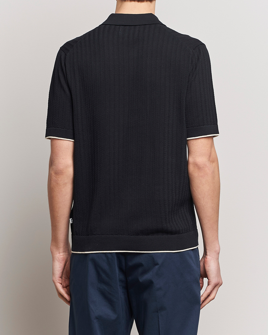 Hombres | Camisas | NN07 | Nalo Structured Knitted Short Sleeve Shirt Navy Blue