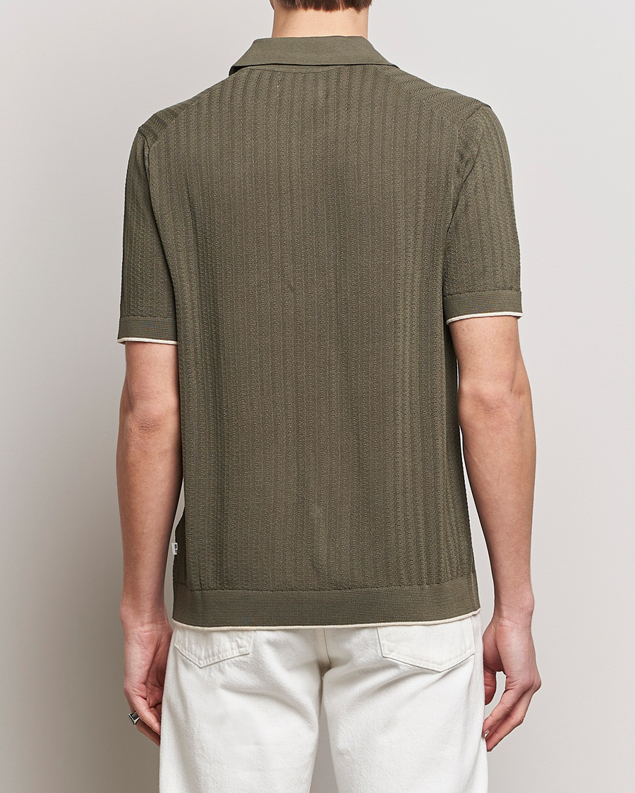 Hombres | Camisas | NN07 | Nalo Structured Knitted Short Sleeve Shirt Green