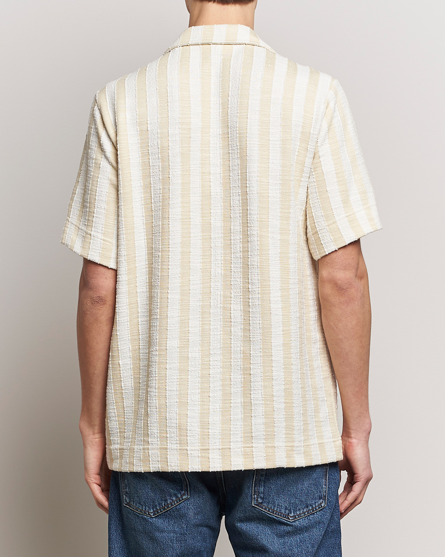 Hombres | Camisas | NN07 | Julio Striped Short Sleeve Shirt Khaki/White