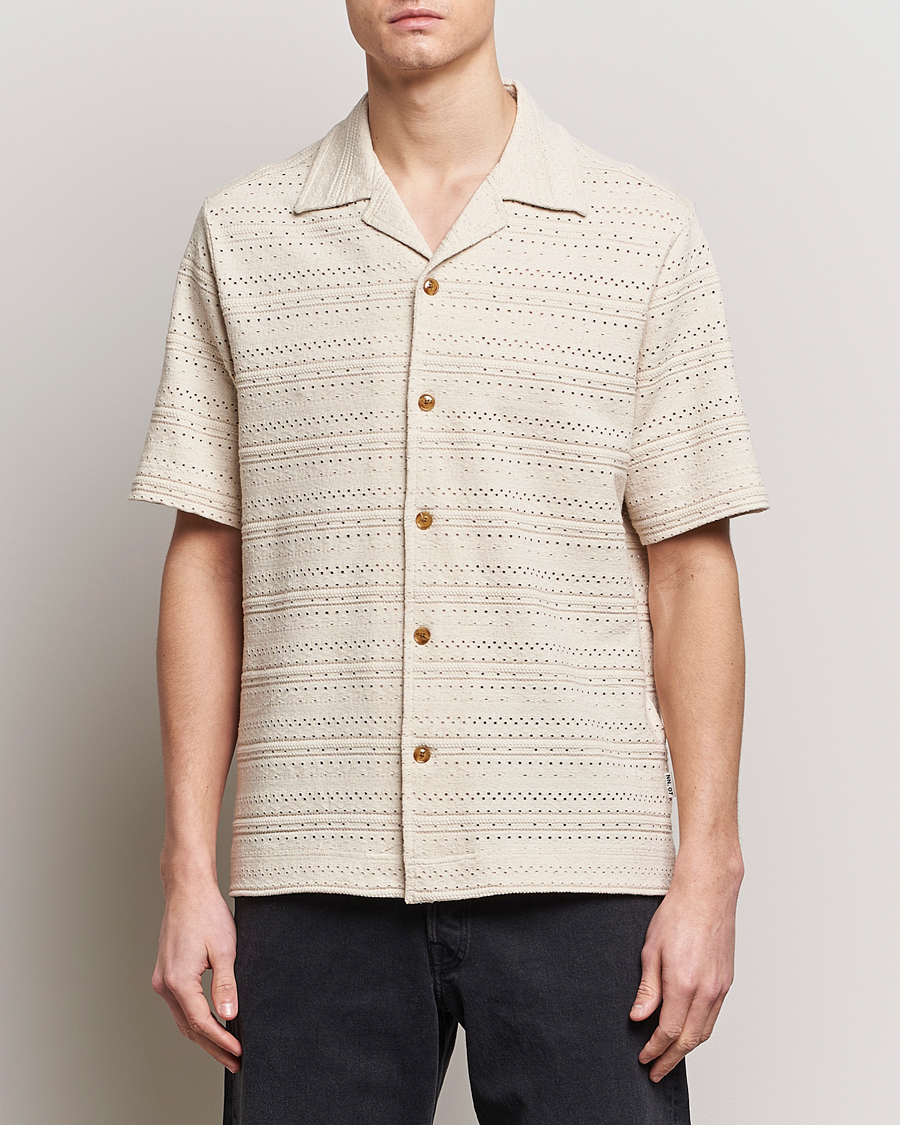 Hombres | Casual | NN07 | Julio Knitted Short Sleeve Shirt Ecru
