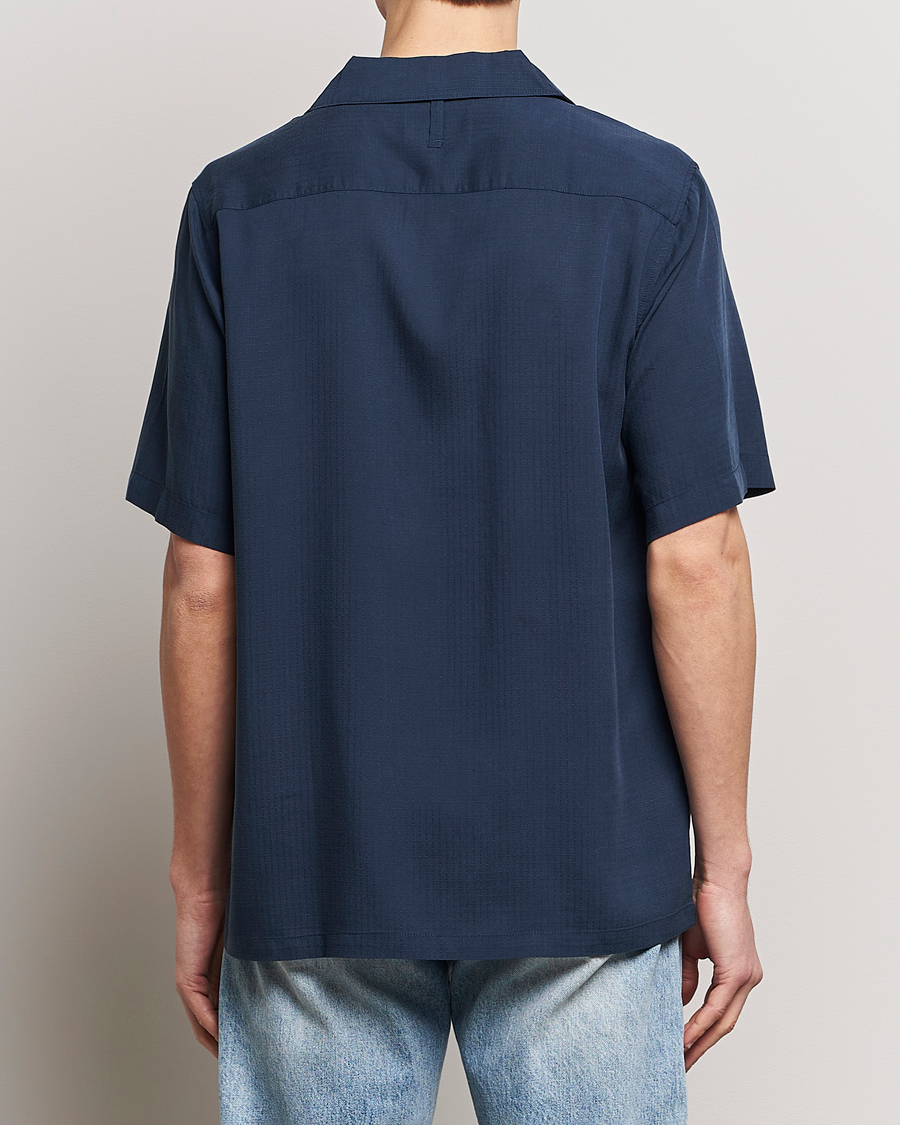 Hombres | Camisas | NN07 | Julio Ripstop Short Sleeve Shirt Navy Blue
