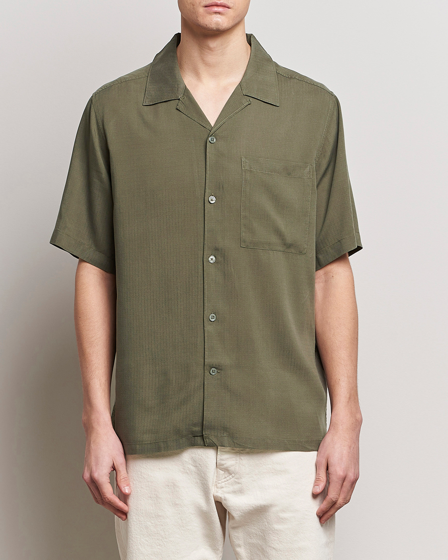Hombres | Camisas de manga corta | NN07 | Julio Ripstop Short Sleeve Shirt Capers Green