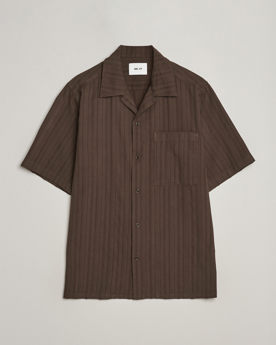 Hombres | Camisas | NN07 | Julio Structured Short Sleeve Shirt Demitasse Brown