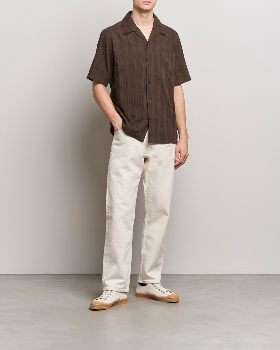 Hombres | Camisas | NN07 | Julio Structured Short Sleeve Shirt Demitasse Brown