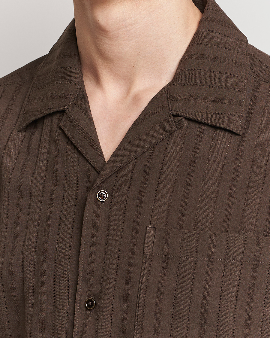 Hombres | Camisas | NN07 | Julio Structured Short Sleeve Shirt Demitasse Brown