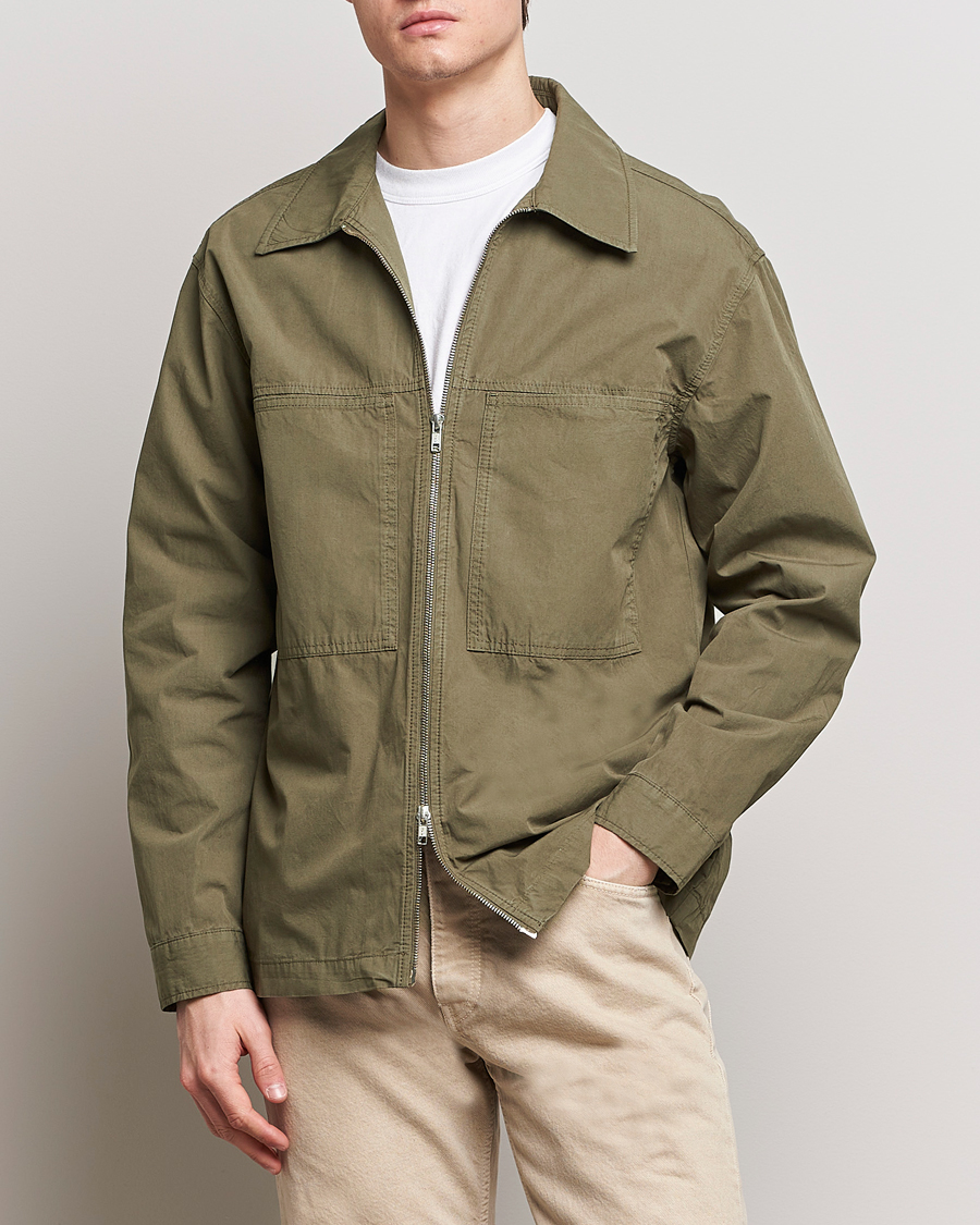 Hombres | Chaquetas contemporáneas | NN07 | Isak Full Zip Shirt Jacket Capers Green