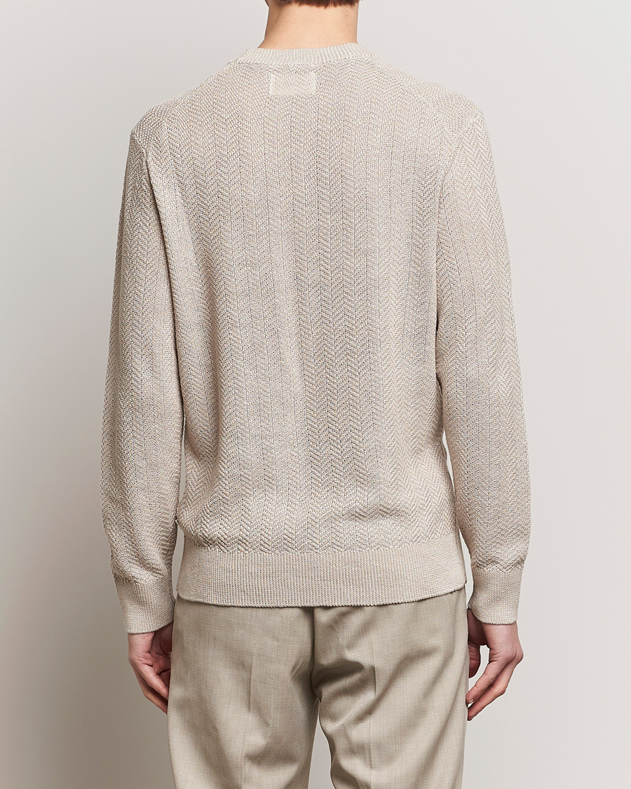 Hombres | Jerséis y prendas de punto | NN07 | Jaden Knitted Linen Crew Neck Sweater Irish Cream
