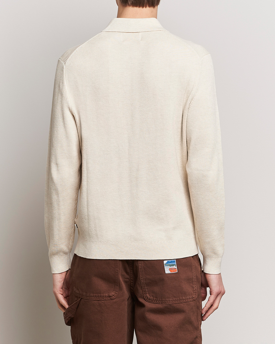 Hombres | Jerséis y prendas de punto | NN07 | Hansie Knitted Half Zip Ecru