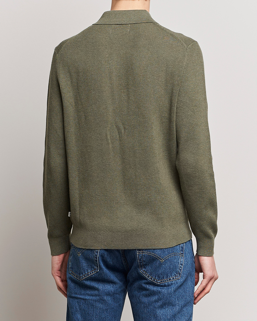 Hombres | Jerséis y prendas de punto | NN07 | Hansie Knitted Half Zip Capers Green