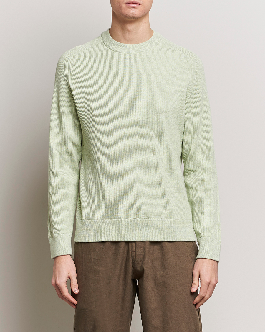 Hombres | Jerseys de punto | NN07 | Kevin Cotton Knitted Sweater Lime Green