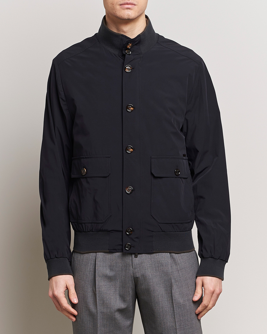 Hombres | Abrigos y chaquetas | MooRER | Water Repellent Stretch Jacket Navy