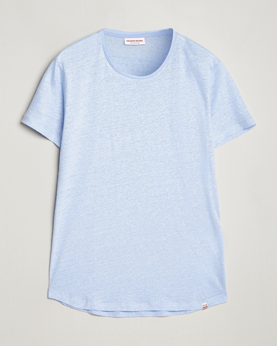 Hombres | Camisetas | Orlebar Brown | OB Linen Crew Neck Tee Soft Blue