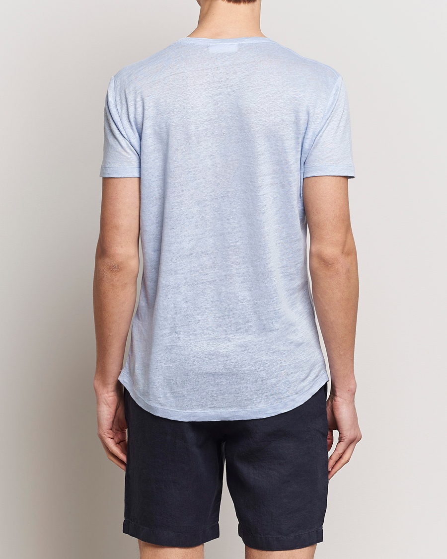 Hombres | Camisetas | Orlebar Brown | OB Linen Crew Neck Tee Soft Blue
