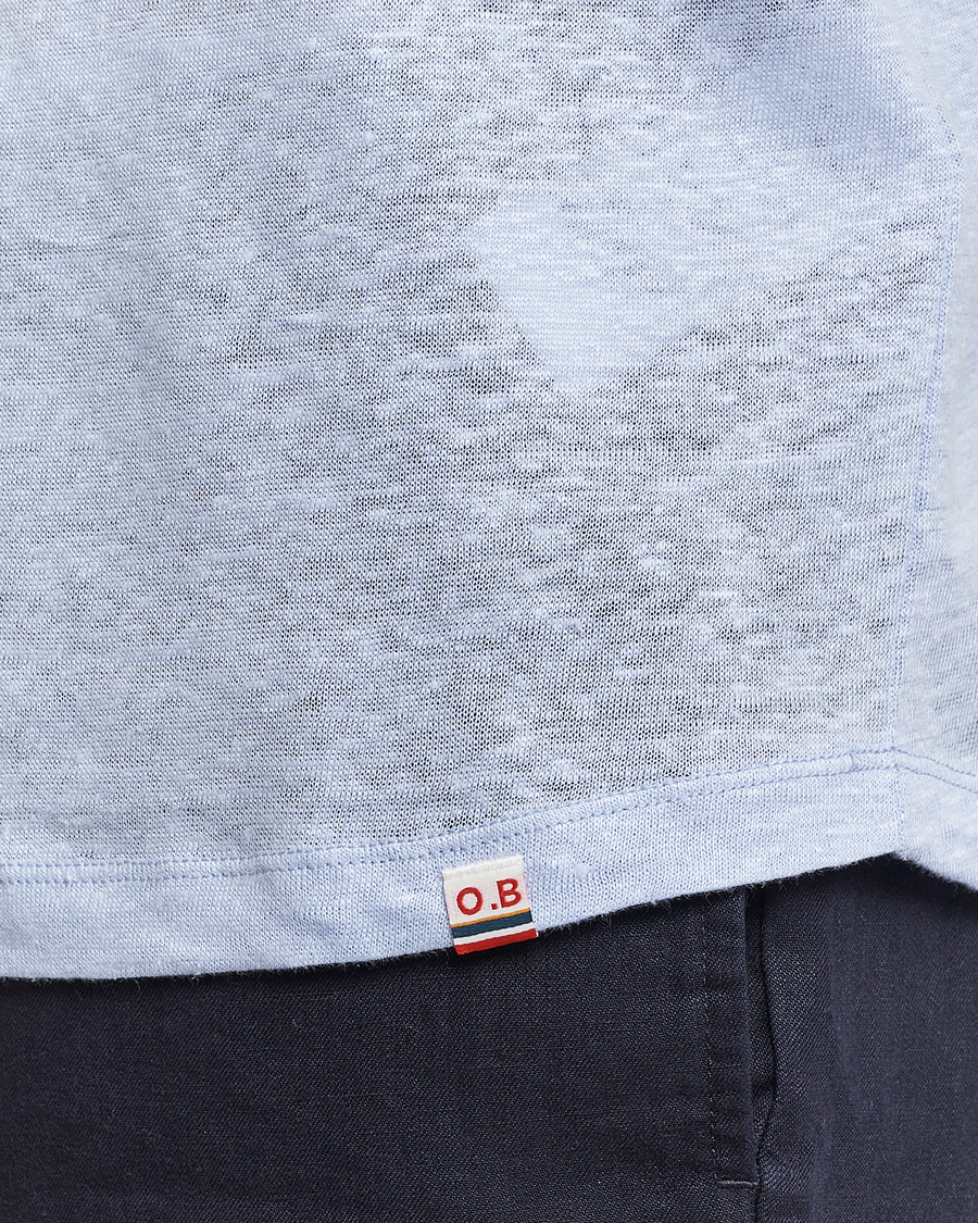 Hombres | Camisetas | Orlebar Brown | OB Linen Crew Neck Tee Soft Blue