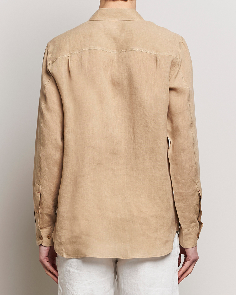 Hombres | Camisas | Orlebar Brown | Justin Linen Shirt Biscuit