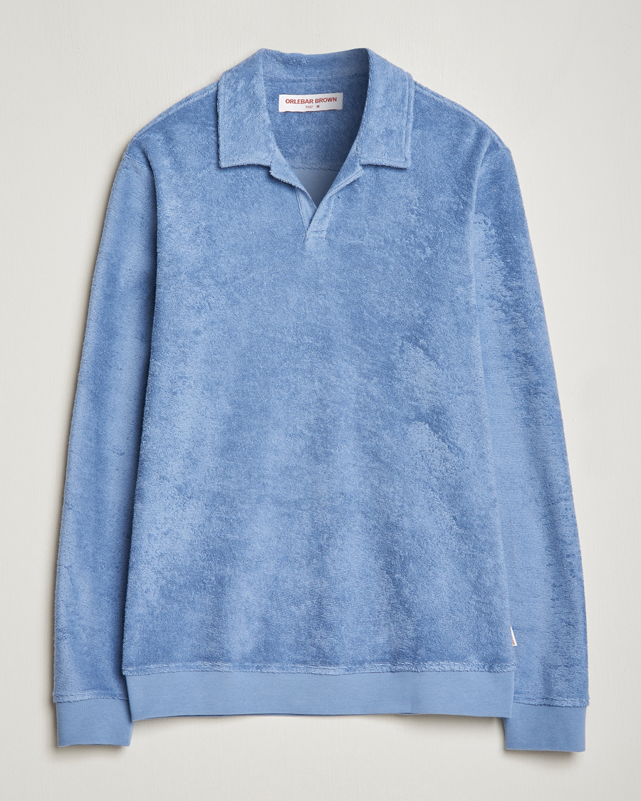 Hombres | Jerséis y prendas de punto | Orlebar Brown | Santino Organic Cotton Terry Polo Springfield Blue