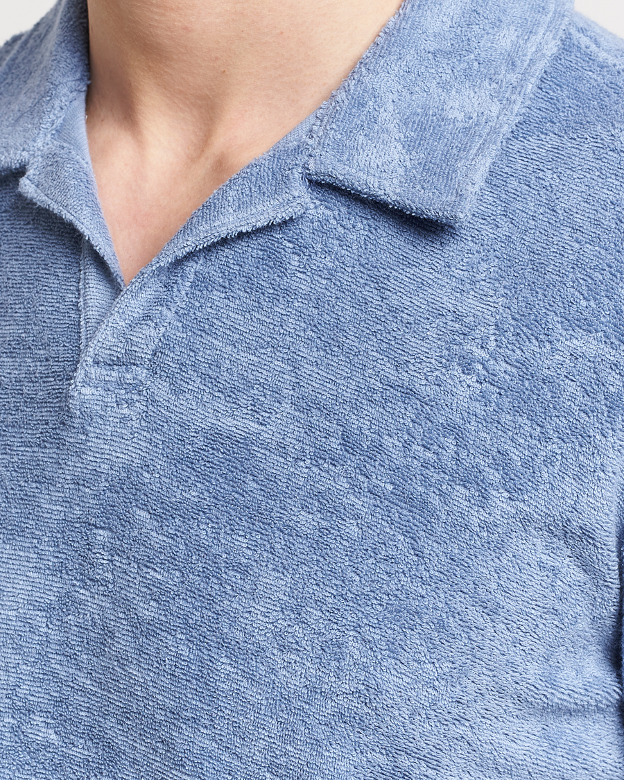 Hombres | Jerséis y prendas de punto | Orlebar Brown | Santino Organic Cotton Terry Polo Springfield Blue