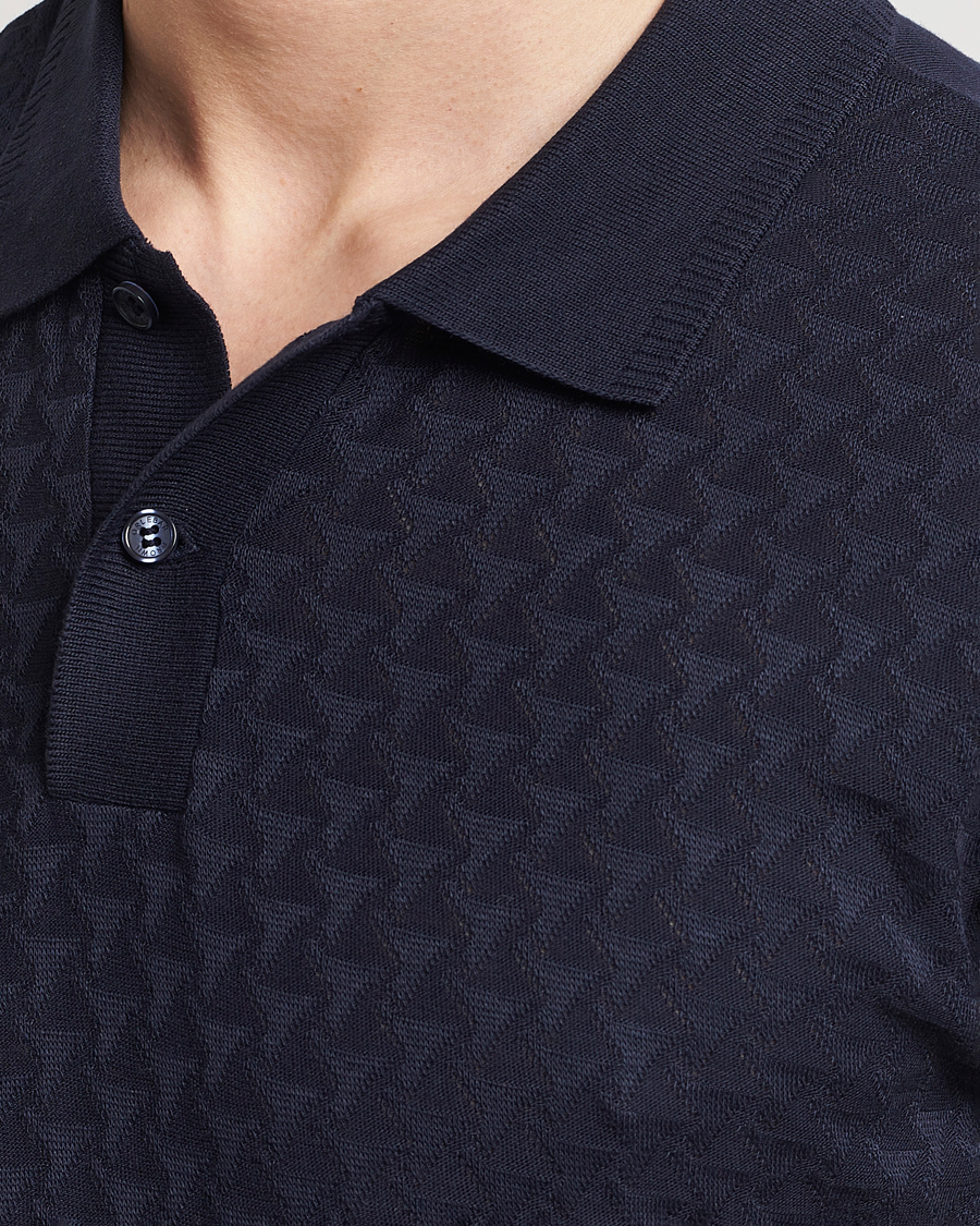 Hombres | Polos | Orlebar Brown | Jarrett Jaquard Knitted Ribb Polo Night Iris